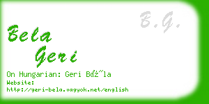 bela geri business card